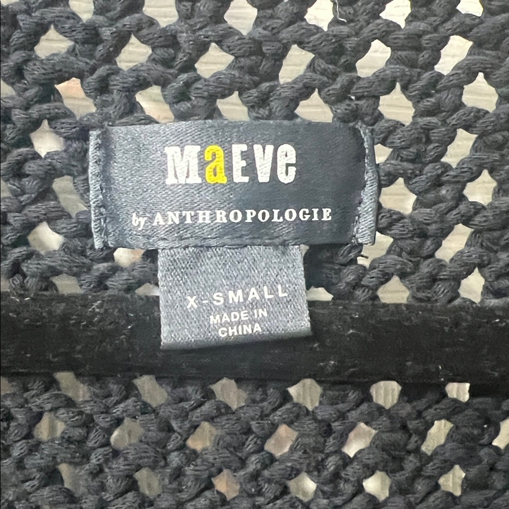 Anthropologie Maeve Tammie Jo Sweater Vest – Navy Blue Open Knit - Picture 4 of 5